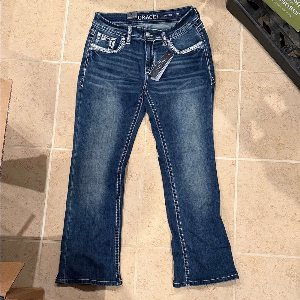 Grace Women's Dark Blue Boot Cut Jeans